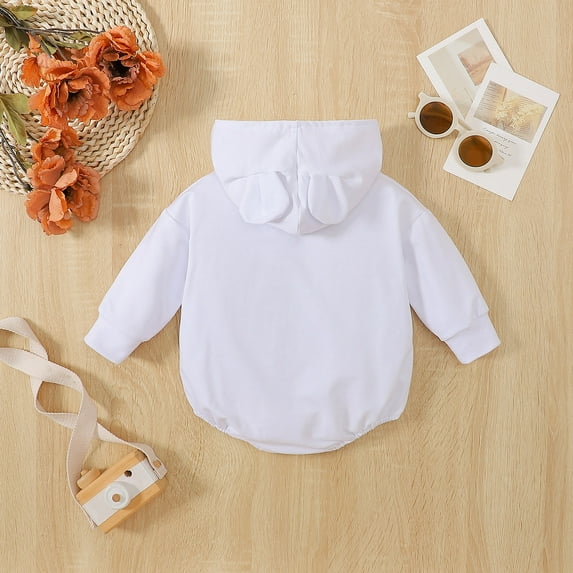 Vedolay Bodysuits for Winter Baby Boy Romper Pants Playsuit Daisy Rainbow Printed Long Sleeve Jumpsuit Cute Winter Clothes,White 0-3 Months