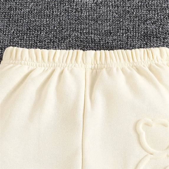 Vedolay Boy Casual Sets Boys Printing Long Sleeve Top and Pants Boys Fall Clothes Set,Beige 4-5 years