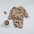 thumbnail image 1 of Vedolay Boy Pants Sets Boys Clothing Long Sleeve Top and Pants Set 2 Piece Fall Outfits,Khaki 6-12 Months, 1 of 5