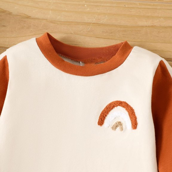 Vedolay Boy Pants Sets Boys Pants Sets Fall 2 Pieces Casual Ruffle Sleeve Top and Elastic Pants Set,Orange 18-24 Months