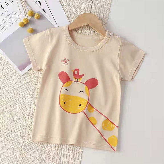 Vedolay Boy Shirts Casual Short Sleeve Toddler Boy Print Shirt Short Sleeve Tops Casual Tee Summer Clothes,Yellow 12-18 Months