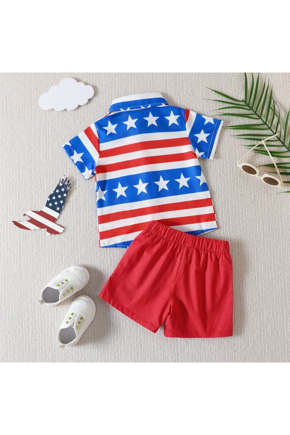 Boy Short Sets Outfits 2 Piece Boy's Short Sleeve T-Shirt and Short Outfit Set,Red 4-5 Years