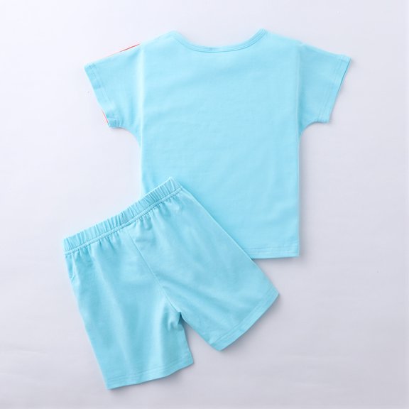 Vedolay Boy Short Sets Outfits 2 Piece Cartoon Outfits for Boys Print Short Sleeve T-Shirt and Shorts Boys Summer Clothes Set,Black 3-6 Months