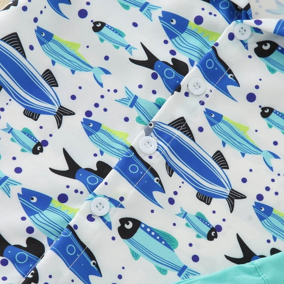 Vedolay Boy Short Sets Outfits 2 Piece Boy Hawaiian Short Sets Short Sleeve Button Down Shirts Shorts Suit Kids 2 Piece Summer Clothes,White 3-6 Months