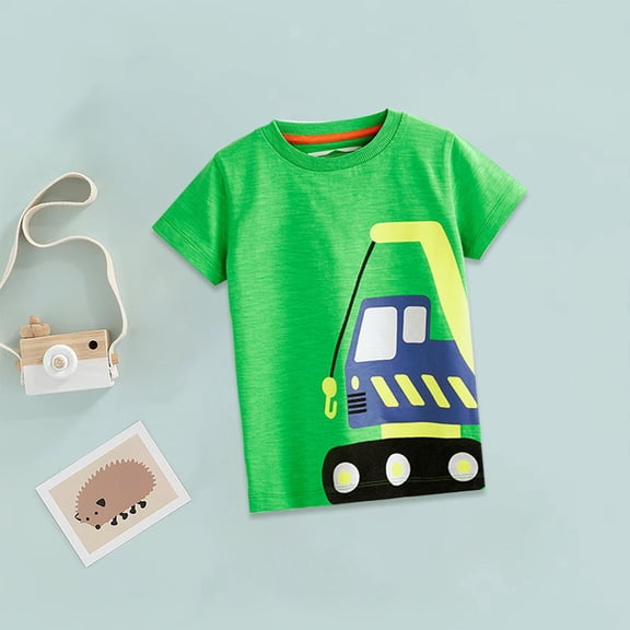 Vedolay Boy Tops Casual Boys' Shirts Short Sleeve Youth Shirts Kids Quick Dry Active Shirts,Green 12-24 Months