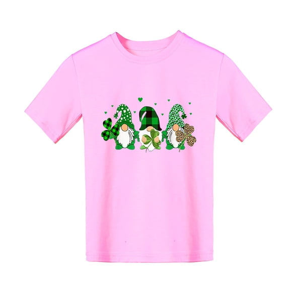 Vedolay Boy Tops Toddler Boy Print Shirt Short Sleeve Tops Casual Tee Summer Clothes,Pink 6-7 Years