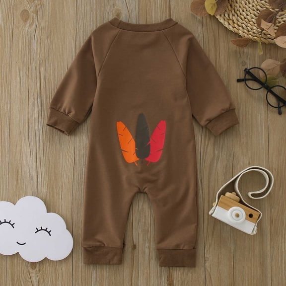 Vedolay Boy's 2023 Bodysuits Baby Boy Romper Pants Playsuit Daisy Rainbow Printed Long Sleeve Jumpsuit Cute Winter Clothes,Brown 6-12 Months