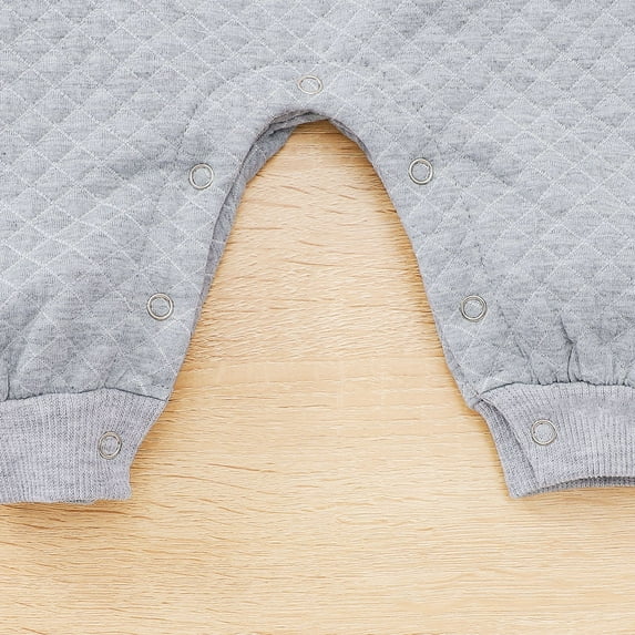 Vedolay Boy's 2023 Jumpsuits Boy's Casual Striped Cold Shoulder Romper Belted Lettuce Trim Bodysuits,Gray 12-18 Months