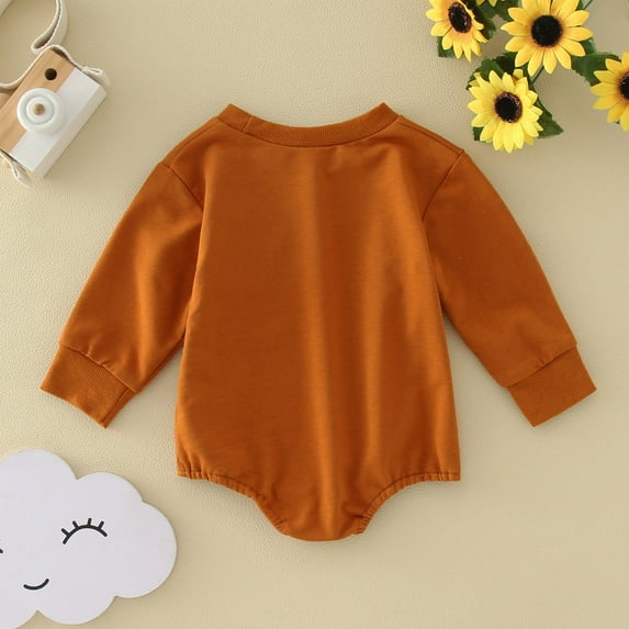 Vedolay Boy's 2023 Jumpsuits Boys' Floral Print Halter Neck Long Sleeve Belted Romper Pants Jumpsuit,Coffee 3-6 Months