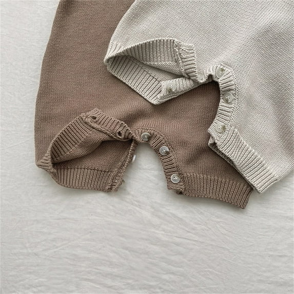 Vedolay Boy's Bodysuits Boys Long Sleeve Strap Romper Leopard Packwork Halter Jumpsuit Shorts Overall,Baby Boy Fall Clothes,Coffee 18-24 Months