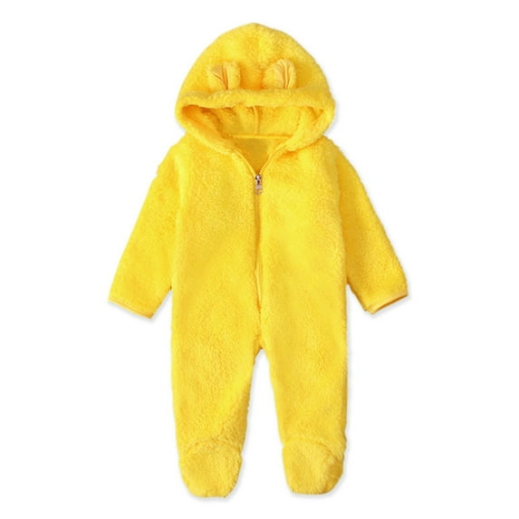 Vedolay Boy's Bodysuits Toddler Little Boys Jumpsuits and Rompers Long Sleeve Floral One-Piece Pants Overall Winter Clothes,Yellow 0-3 Months