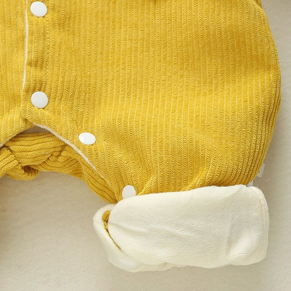 Vedolay Boy's Bodysuits Toddler Little Boys Jumpsuits and Rompers Long Sleeve Floral One-Piece Shorts Overall Fall Clothes,Yellow 6-9 Months