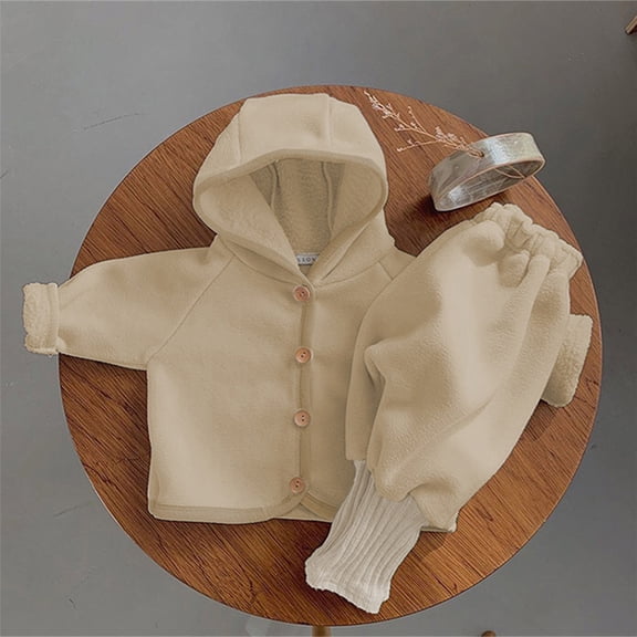 Vedolay Boy's Casual Sets Toddler Boy Fall Pants Sets Cotton Casual Crew Neck Long Sleeve Playwear Clothes Sets,Beige 0-6 Months