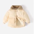 thumbnail image 1 of Vedolay Boy's Fall Jackets Toddler Boy's Winter Jacket Lapel Button Down Sherpa Warm Outerwear,Beige 5-6 Years, 1 of 2