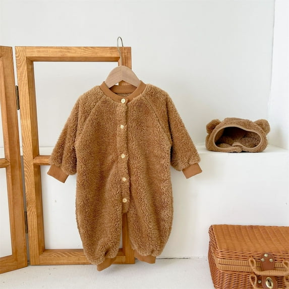 Vedolay Boy's Romper Boy's Floral Print Halter Long Sleeve High Waist Romper Long Jumpsuit,Khaki 2-3 Years