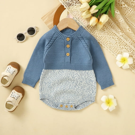 Vedolay Boy's Romper Boy's Floral Print Long Sleeve Spaghetti Strap Cami Jumpsuit Pants Romper,Blue 6-9 Months