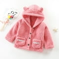 thumbnail image 1 of Vedolay Boy's Tops Kids Hooded Coat Lightweight Winter Thicken Warm Jacket,Pink 12-18 Months, 1 of 2