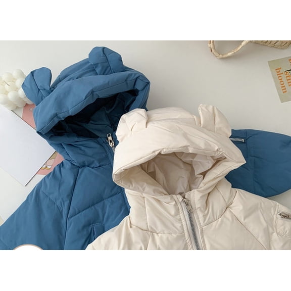 Vedolay Boy's Winter Jackets Baby Boy's Chic Open Front Jackets Long Sleeve Winter Zippered Coat,Blue 0-6 Months