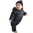 thumbnail image 1 of Vedolay Boys 2023 Coat Toddler Boys Winter Jacket Lapel Button Down Sherpa Warm Outerwear,Black 6-12 Months, 1 of 3