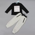 thumbnail image 1 of Vedolay Boys 2023 Outfits Boys' Active Pants Set - 2 Piece Performance Top and Gym Pants,Black 120, 1 of 5