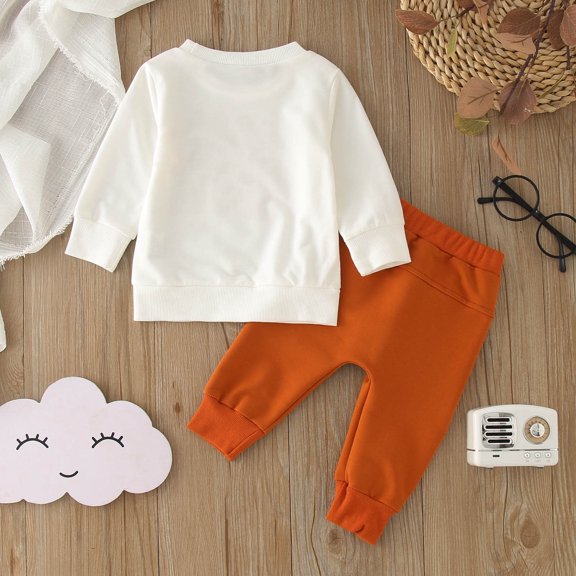 Vedolay Boys 2023 Outfits Boys Fall Outfits Striped Print Halter Neck Tops and Elastic Waist Pants Clothes Set,White 3-6 Months