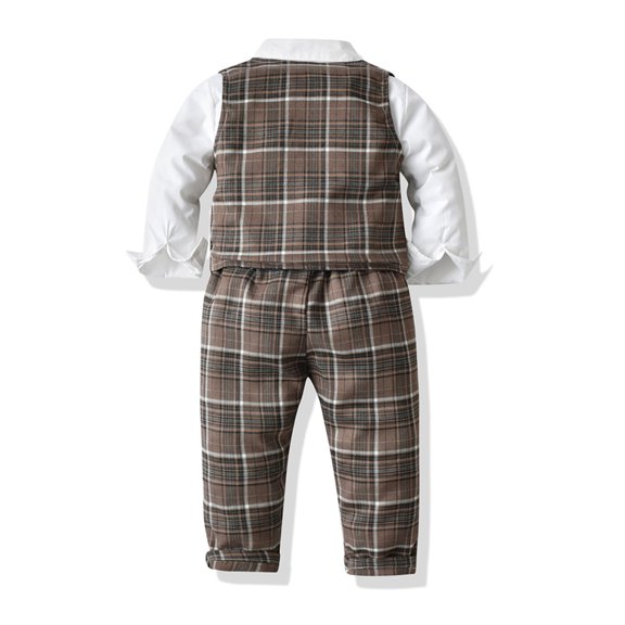 Vedolay Boys 2023 Sets Boys Printing Cool Fall Long Sleeve Top Pants Set,Brown 2-3 Years