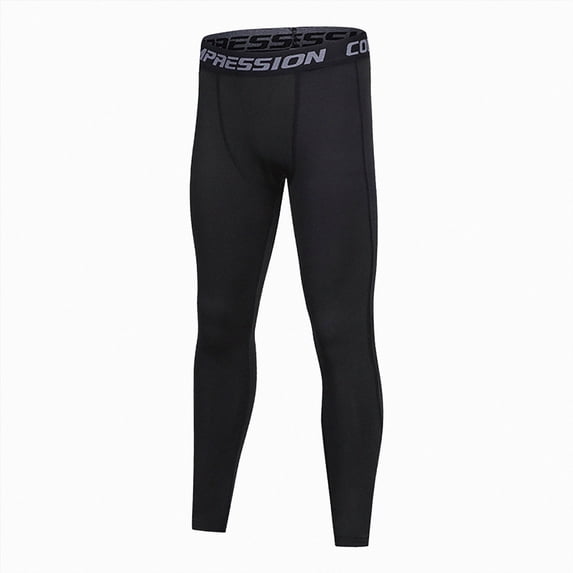 Vedolay Boys Compression Pants Youth Athletic Leggings for Basketball Football Running Quick Dry Spandex Sports Tights (Black,6-7 Years)
