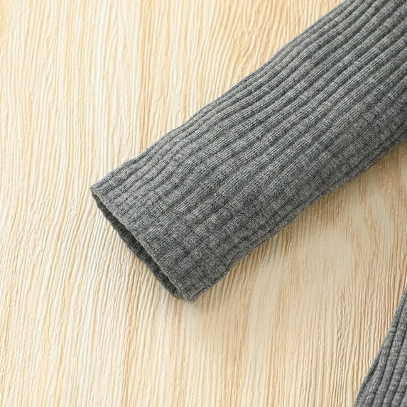 Vedolay Boys Fall Bodysuits Boy's Winter Tie Dye Ribbed Long Sleeve Tank Romper Pants One Piece Jumpsuit,Gray 6-9M