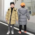 thumbnail image 1 of Vedolay Boys Fall Jackets Boy's Thicken Down Jacket Winter Warm Button Down Long Sleeve Coat,Black 5-6 Years, 1 of 3