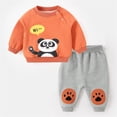 thumbnail image 1 of Vedolay Boys Fashion Sets Boy Clothes Cotton Fall Outfits Long Sleeve Little Boy Tshirts and Pants Sets 2PC,Orange 2-3 Years, 1 of 2