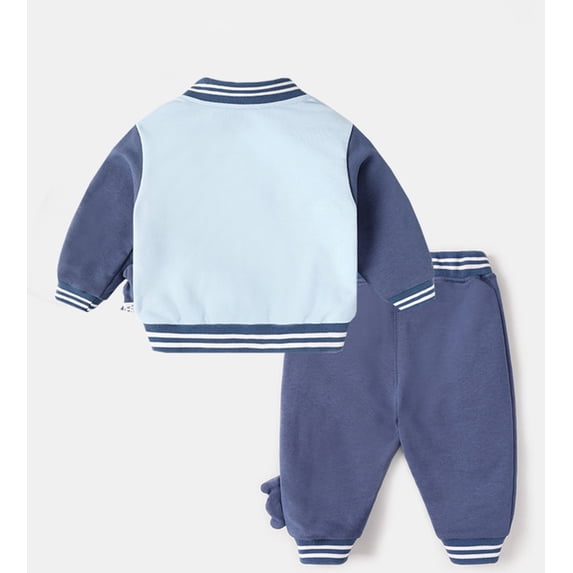 Vedolay Boys Fashion Sets Boy Fall Outfits Long Sleeve Patchwork Top & Pants Set 2 Piece,Blue 2-3 Years