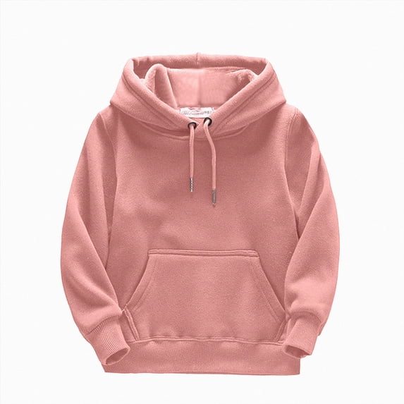 Vedolay Boys Girls Cotton Fleece Hooded Sweatshirt Casual Long Sleeve Hoodies Toddler Kids Pullover Fashion Drawstring Hoodie with Kanga Pocket (Pink,6-8 Years)