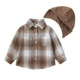 thumbnail image 1 of Vedolay Boys Long Sleeve Shirts Baby Boys Fashion Puff Long Sleeve Tops Clothes Brown,100, 1 of 5