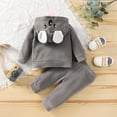 thumbnail image 1 of Vedolay Boys Pants Tracksuit Boy's 2 Piece Outfits Tropical Print Button Front Long Sleeve Top and Shorts,Gray 18-24 Months, 1 of 5