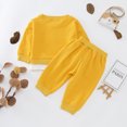 thumbnail image 1 of Vedolay Boys Pants Tracksuit Toddler Boy Fall Pants Sets Cotton Casual Crew Neck Long Sleeve Playwear Clothes Sets,Yellow 18-24 Months, 1 of 4