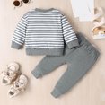 thumbnail image 1 of Vedolay Boys Sets Boy's 2 Piece Button Down Top with Vertical Striped Drawstring Waist Pants Set,Gray 18-24 Months, 1 of 5