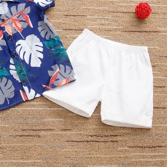 Vedolay Boys Short Set Boy Clothes Cotton Summer Outfits Short Sleeve Little Boy Tshirts and Short Sets 2PC,Blue 3-4 Years