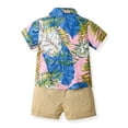 thumbnail image 1 of Vedolay Boys' Short Set Boys Hawaiian Shirt and Short Set Summer Outfit Kids 2 Piece Clothes Set,Beige 3-4 Years, 1 of 5