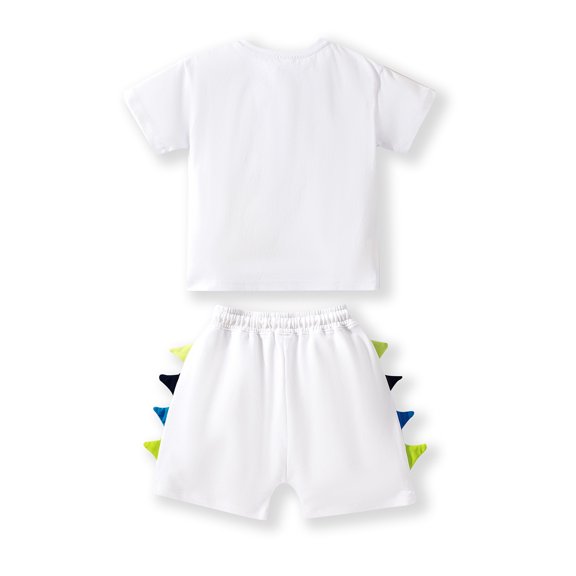 Vedolay Boys Short Sets Boy Hawaiian Short Sets Short Sleeve Button Down Shirts Shorts Suit Kids 2 Piece Summer Clothes,White 18-24 Months