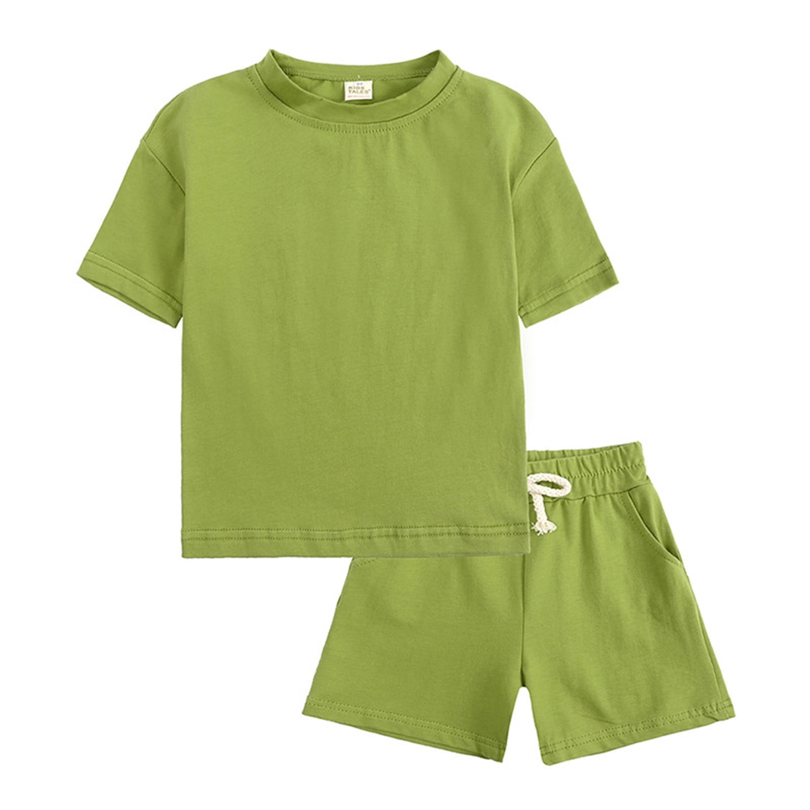 Stylish Boys Summer Outfit – Cream Printed T-Shirt & Denim Shorts Set main image 1