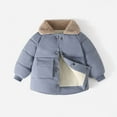 thumbnail image 1 of Vedolay Boys Tops Baby Boys Chic Open Front Jackets Long Sleeve Winter Zippered Coat,Light Blue 12-24 Months, 1 of 2