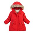 thumbnail image 1 of Vedolay Boys Tops Boys Kids Toddler Jacket Hooded Windproof Print Autumn Winter Jacket,Red 5 Yeas, 1 of 5