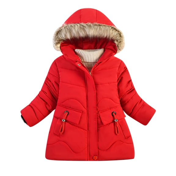 Vedolay Boys Tops Boys Kids Toddler Jacket Hooded Windproof Print Autumn Winter Jacket,Red 5 Yeas