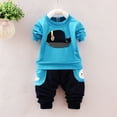 thumbnail image 1 of Vedolay Boys Winter Outfits Boys Fall Outfits Long Sleeve Dinosaur Top & Pants Set 2Pcs,Blue 12-18 Months, 1 of 5