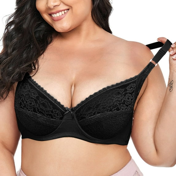 Vedolay Bra For Women Women's Plus Size Support Bra Wirefree,Black 40