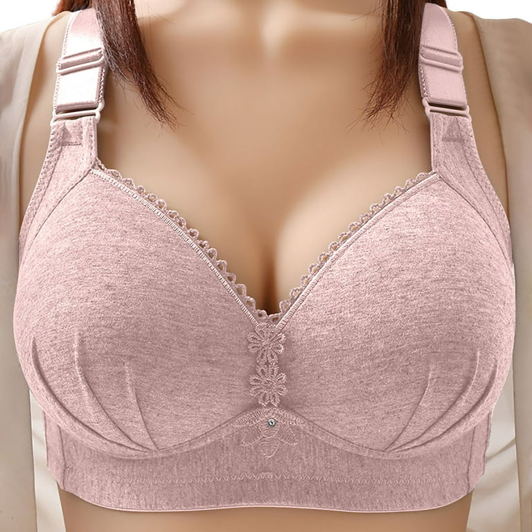 Vedolay Bras For Women Women Lace Back Button Shaping Cup Adjustable  Shoulder Strap L Size Underwire Bra Bras(A,38) 
