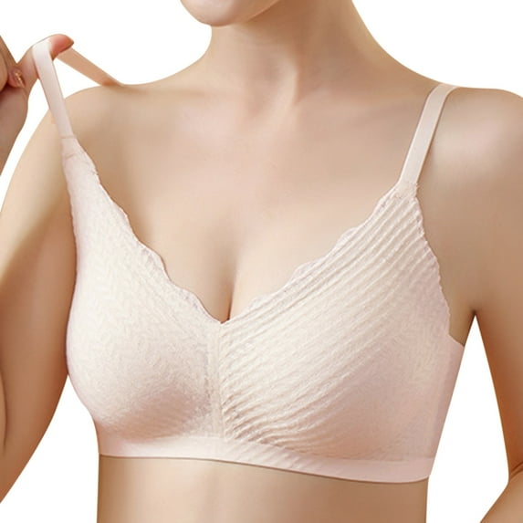 Vedolay Bras for Women Full Coverage Women's Signature Lace Unlined Underwire Bra,Beige XXL