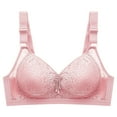 thumbnail image 1 of Vedolay Bras for Women No Steel Ring Thin Vintage Pattern Breathable Gathers Underwear Comfort Bra(B,豆沙:36/80), 1 of 3