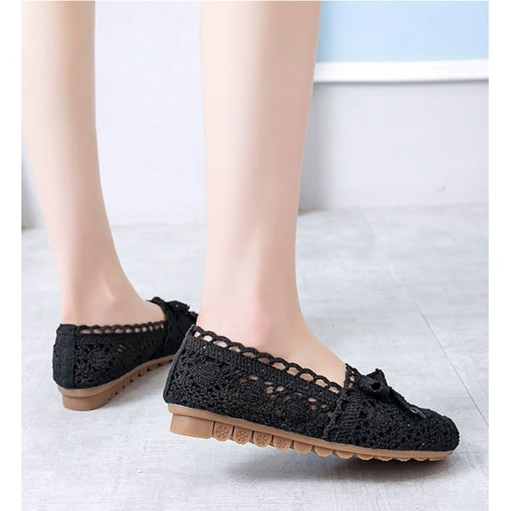 Vedolay Business Casual Shoes For Women Shoes for Women Business Casual Flatform Fashion Flats Loafers,Black 6