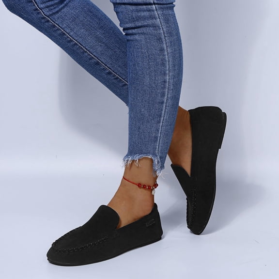 Vedolay Business Loafers For Women Women Slip On Casual Shoes Non Slip Fashion Comfortable Flats Loafer,Black 8.5